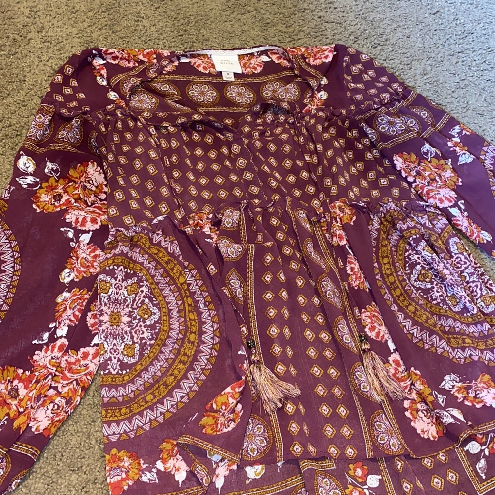 flowy patterned top